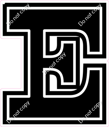 18" Greek Individual Flat Black - Alphabet Pieces Epsilon