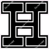 18" Greek Individual Flat Black - Alphabet Pieces Eta