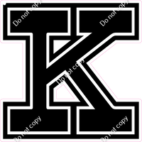 18" Greek Individual Flat Black - Alphabet Pieces Kappa
