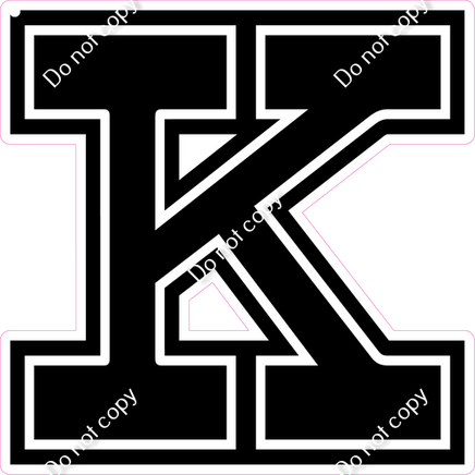 18" Greek Individual Flat Black - Alphabet Pieces Kappa