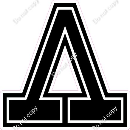 18" Greek Individual Flat Black - Alphabet Pieces Lambda