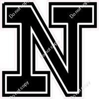 18" Greek Individual Flat Black - Alphabet Pieces Nu