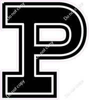 18" Greek Individual Flat Black - Alphabet Pieces Rho