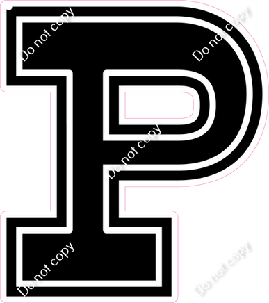18" Greek Individual Flat Black - Alphabet Pieces Rho