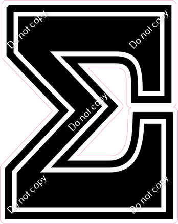 18" Greek Individual Flat Black - Alphabet Pieces Sigma