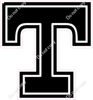 18" Greek Individual Flat Black - Alphabet Pieces Tau
