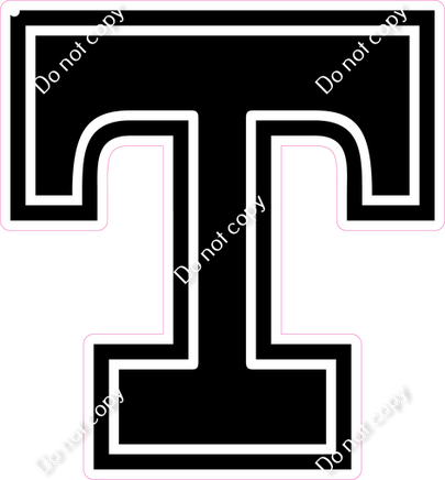 18" Greek Individual Flat Black - Alphabet Pieces Tau