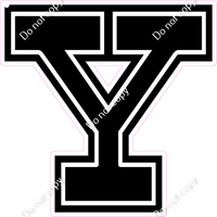 18" Greek Individual Flat Black - Alphabet Pieces Upsilon