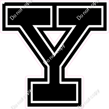 18" Greek Individual Flat Black - Alphabet Pieces Upsilon