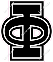18" Greek Individual Flat Black - Alphabet Pieces Phi