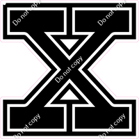 18" Greek Individual Flat Black - Alphabet Pieces Chi