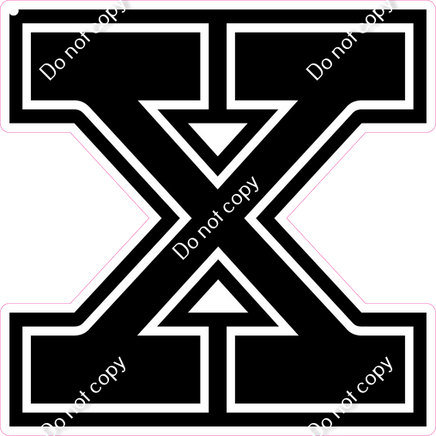 18" Greek Individual Flat Black - Alphabet Pieces Chi