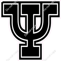 18" Greek Individual Flat Black - Alphabet Pieces Psi