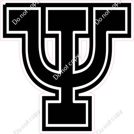 18" Greek Individual Flat Black - Alphabet Pieces Psi