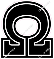18" Greek Individual Flat Black - Alphabet Pieces Omega