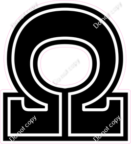 18" Greek Individual Flat Black - Alphabet Pieces Omega