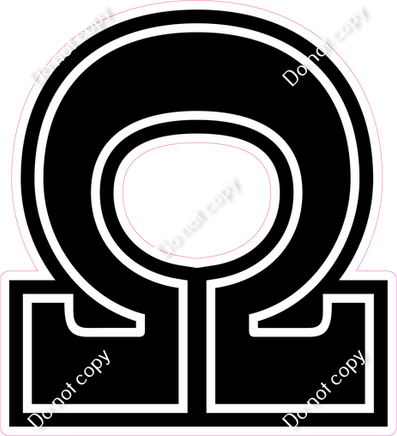 18" Greek Individual Flat Black - Alphabet Pieces Omega