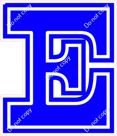 18" Greek Individual Flat Blue - Alphabet Pieces Epsilon