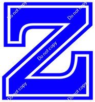 18" Greek Individual Flat Blue - Alphabet Pieces Zeta