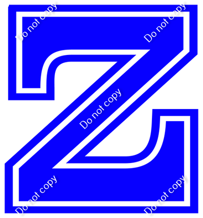 18" Greek Individual Flat Blue - Alphabet Pieces Zeta