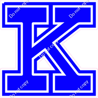 18" Greek Individual Flat Blue - Alphabet Pieces Kappa