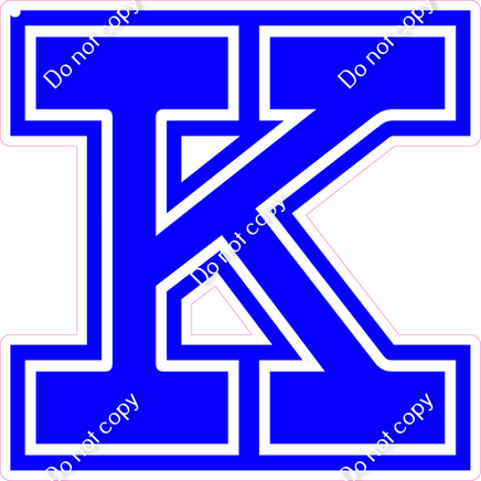 18" Greek Individual Flat Blue - Alphabet Pieces Kappa
