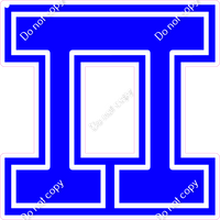 18" Greek Individual Flat Blue - Alphabet Pieces Pi