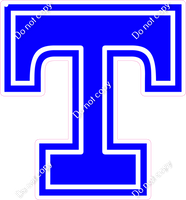 18" Greek Individual Flat Blue - Alphabet Pieces Tau