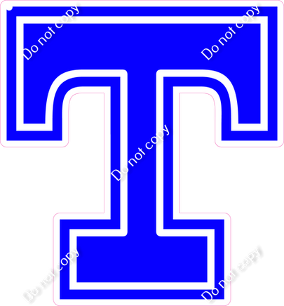 18" Greek Individual Flat Blue - Alphabet Pieces Tau