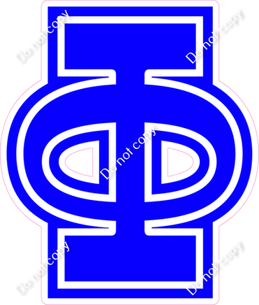 18" Greek Individual Flat Blue - Alphabet Pieces Phi