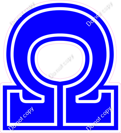 18" Greek Individual Flat Blue - Alphabet Pieces Omega