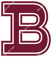 18" Greek Individual Flat Burgundy - Alphabet Pieces Beta