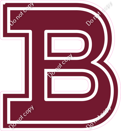 18" Greek Individual Flat Burgundy - Alphabet Pieces Beta