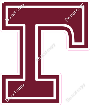 18" Greek Individual Flat Burgundy - Alphabet Pieces Gamma