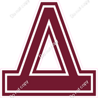 18" Greek Individual Flat Burgundy - Alphabet Pieces Delta