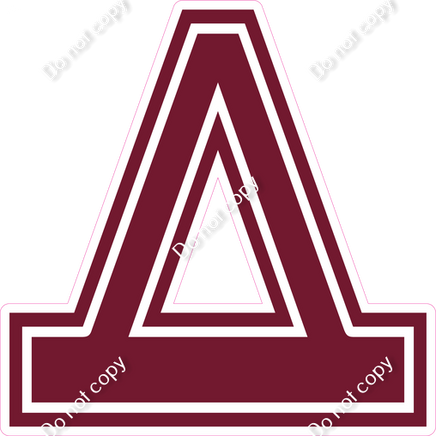 18" Greek Individual Flat Burgundy - Alphabet Pieces Delta