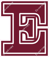 18" Greek Individual Flat Burgundy - Alphabet Pieces Epsilon