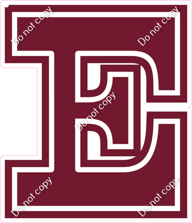 18" Greek Individual Flat Burgundy - Alphabet Pieces Epsilon