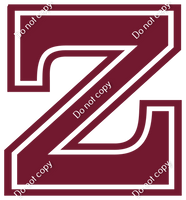 18" Greek Individual Flat Burgundy - Alphabet Pieces Zeta