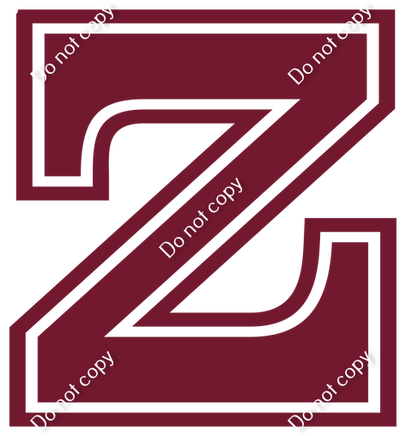 18" Greek Individual Flat Burgundy - Alphabet Pieces Zeta