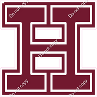18" Greek Individual Flat Burgundy - Alphabet Pieces Eta