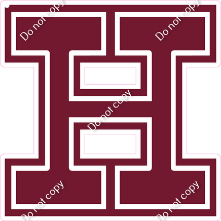 18" Greek Individual Flat Burgundy - Alphabet Pieces Eta