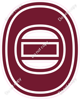 18" Greek Individual Flat Burgundy - Alphabet Pieces Theta