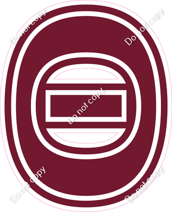 18" Greek Individual Flat Burgundy - Alphabet Pieces Theta