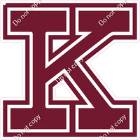 18" Greek Individual Flat Burgundy - Alphabet Pieces Kappa