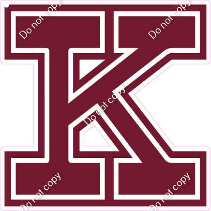18" Greek Individual Flat Burgundy - Alphabet Pieces Kappa