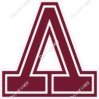18" Greek Individual Flat Burgundy - Alphabet Pieces Lambda
