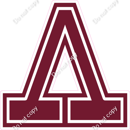 18" Greek Individual Flat Burgundy - Alphabet Pieces Lambda