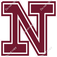 18" Greek Individual Flat Burgundy - Alphabet Pieces Nu