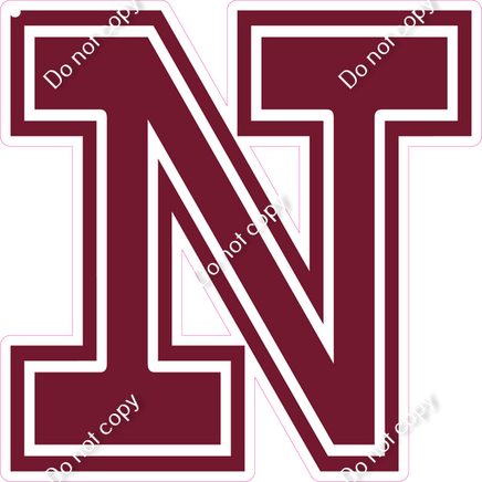 18" Greek Individual Flat Burgundy - Alphabet Pieces Nu